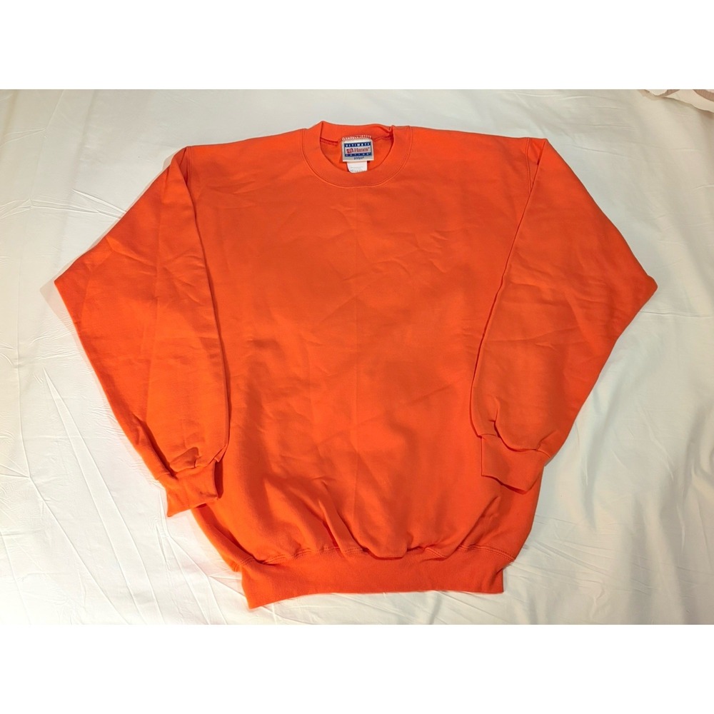 Hanes Ultimate Cotton Printpro Vintage Crewneck Sweatshirt medium Orange